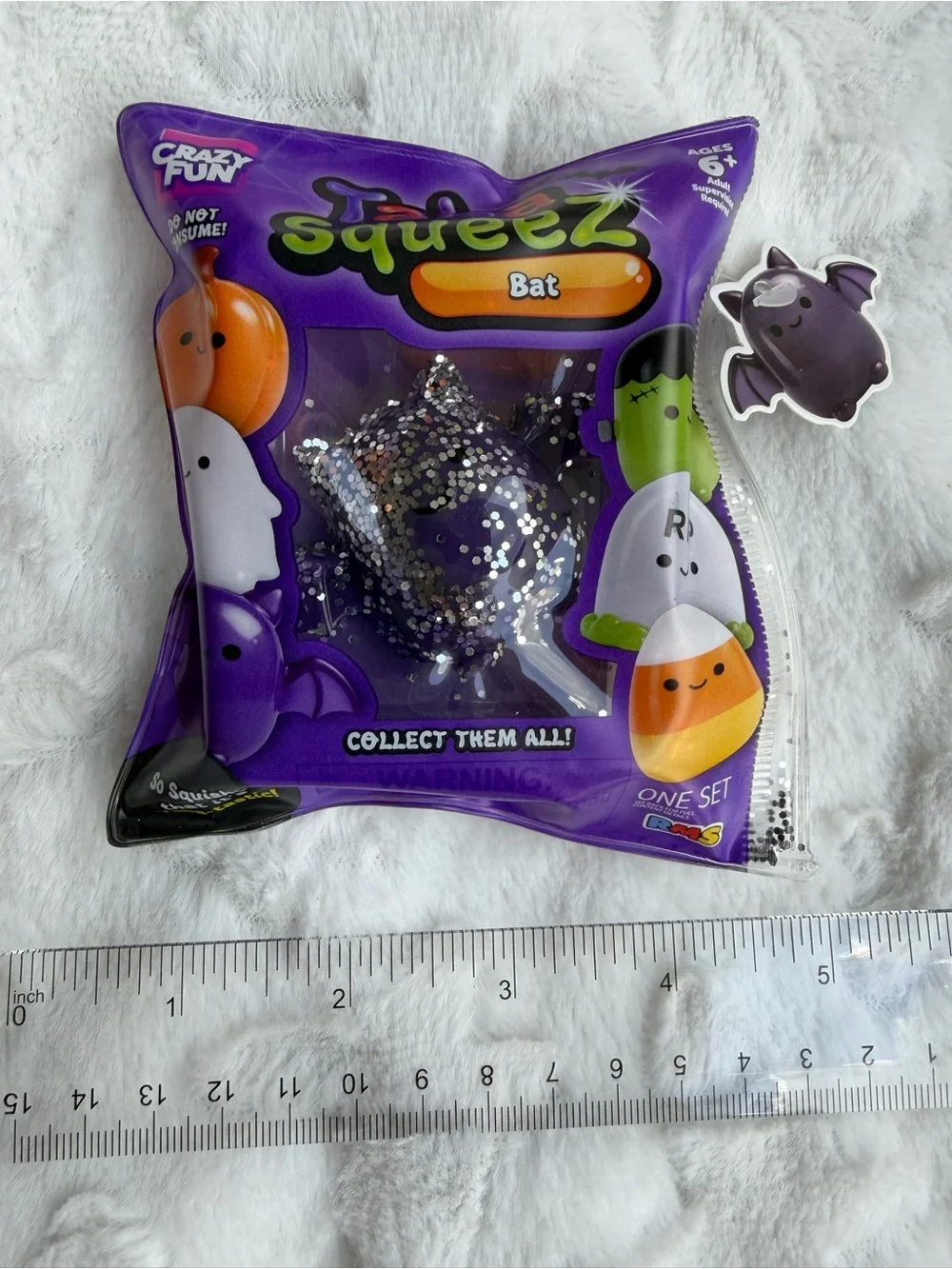 💜🦇 **TABA SQUEEZE THE BAT – PURPLE GLITTER MINI HALLOWEEN SQUISHY!** ✨🎃